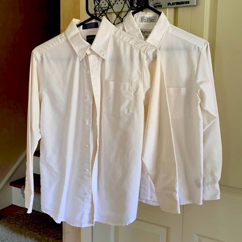 White boys button down shirts.